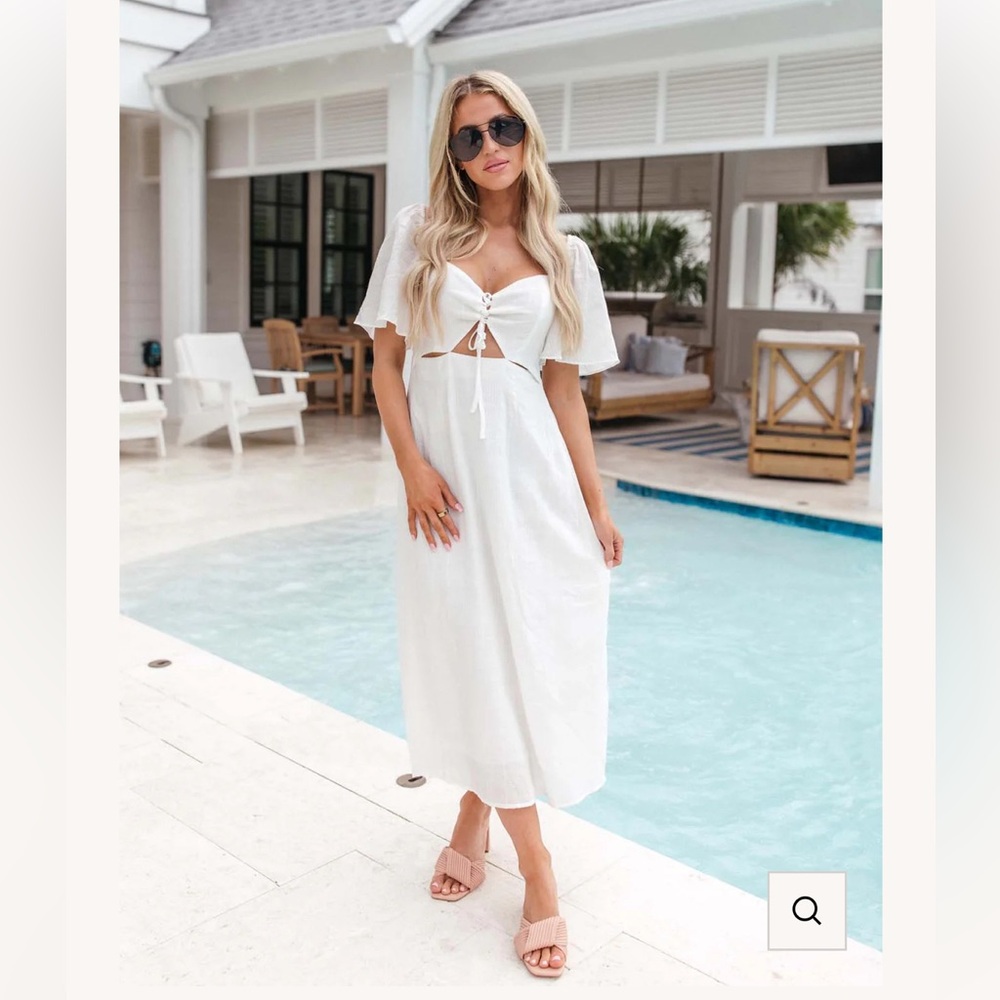 The Post- Kassidy White Midi Dress. Sold out online